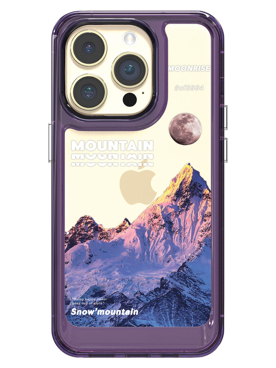 Snowy Mountains Clear Case - iPhone 14 Pro (Purple)