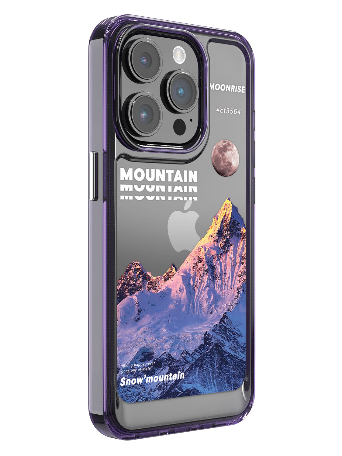 Snowy Mountains Clear Case - iPhone 14 Pro (Purple)
