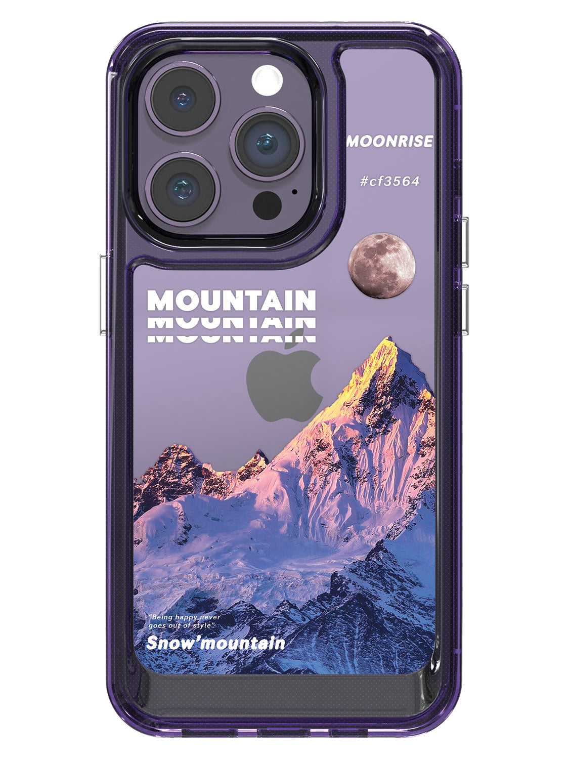 Snowy Mountains Clear Case - iPhone 14 Pro (Purple)
