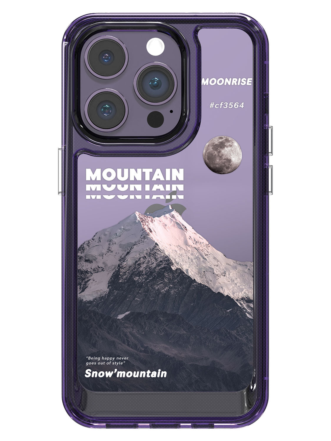 Snowy Mountains Clear Case - iPhone 14 Pro (Grey)