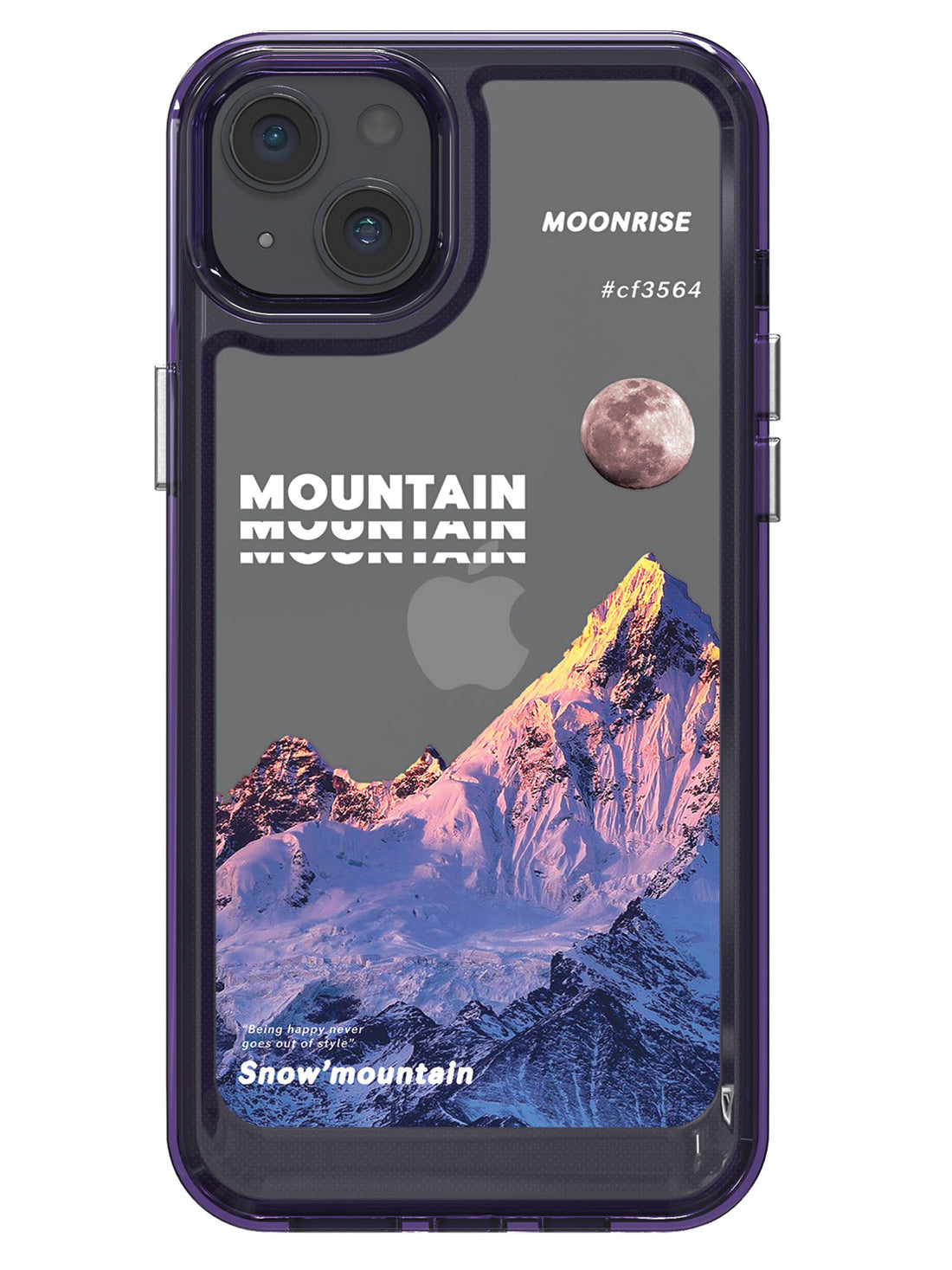 Snowy Mountains Clear Case - iPhone 14 Plus (Purple)