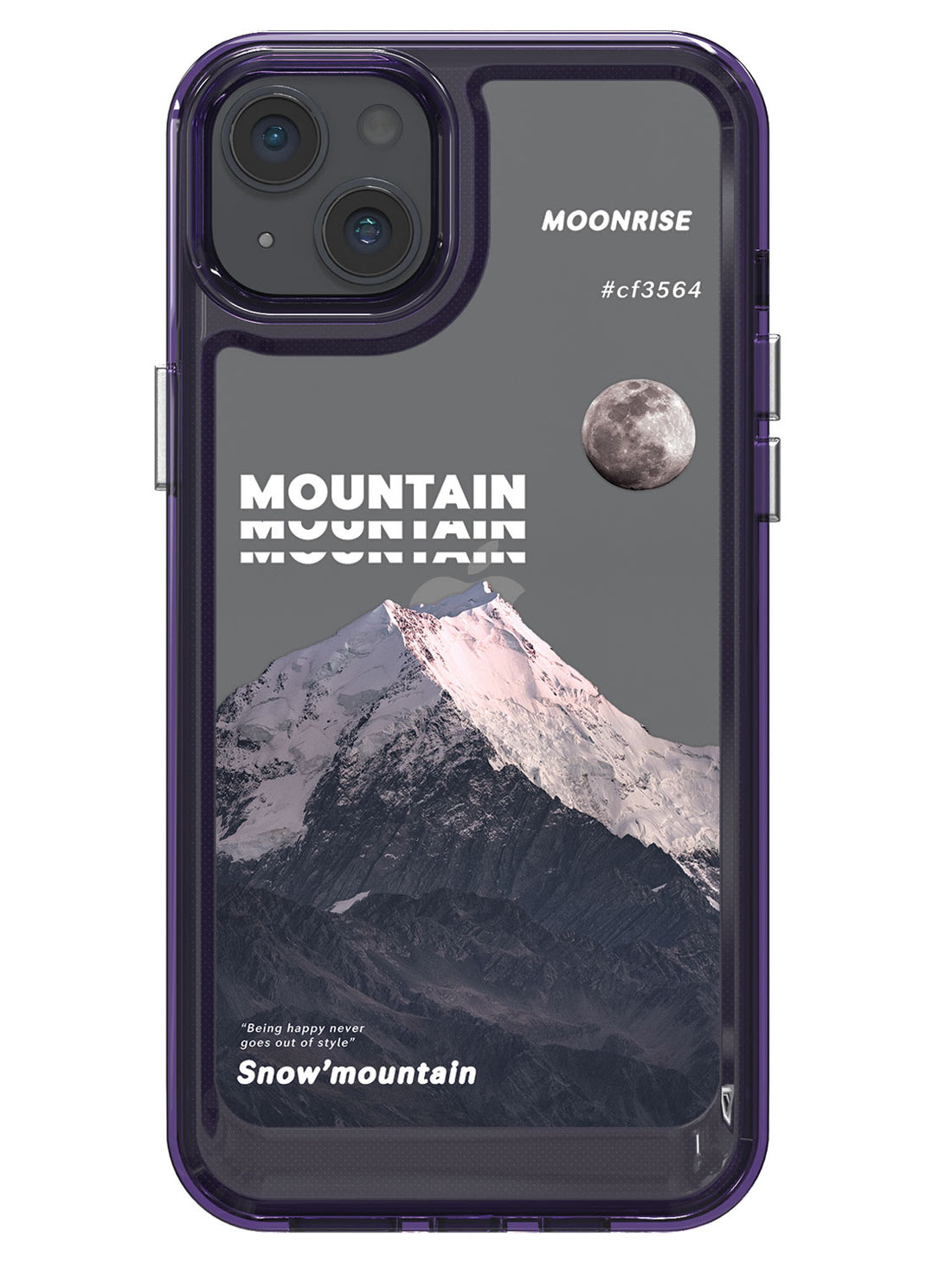 Snowy Mountains Clear Case - iPhone 14 Plus (Grey)