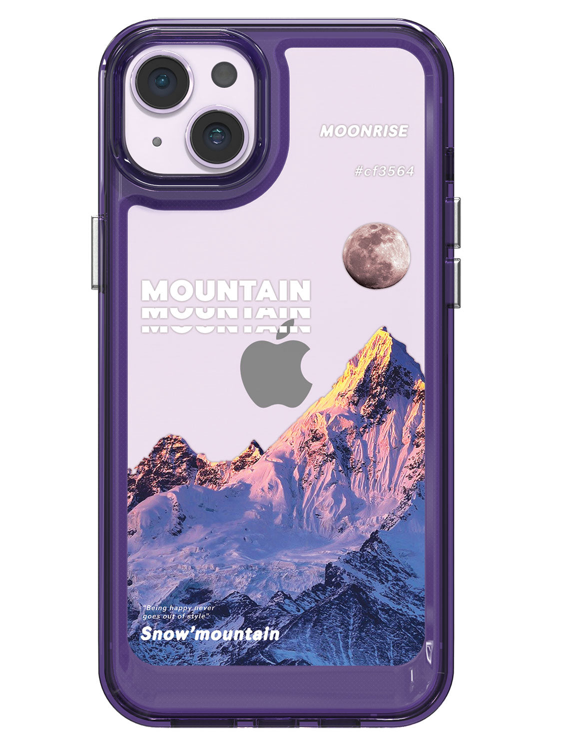 Snowy Mountains Clear Case - iPhone 14 Plus (Purple)