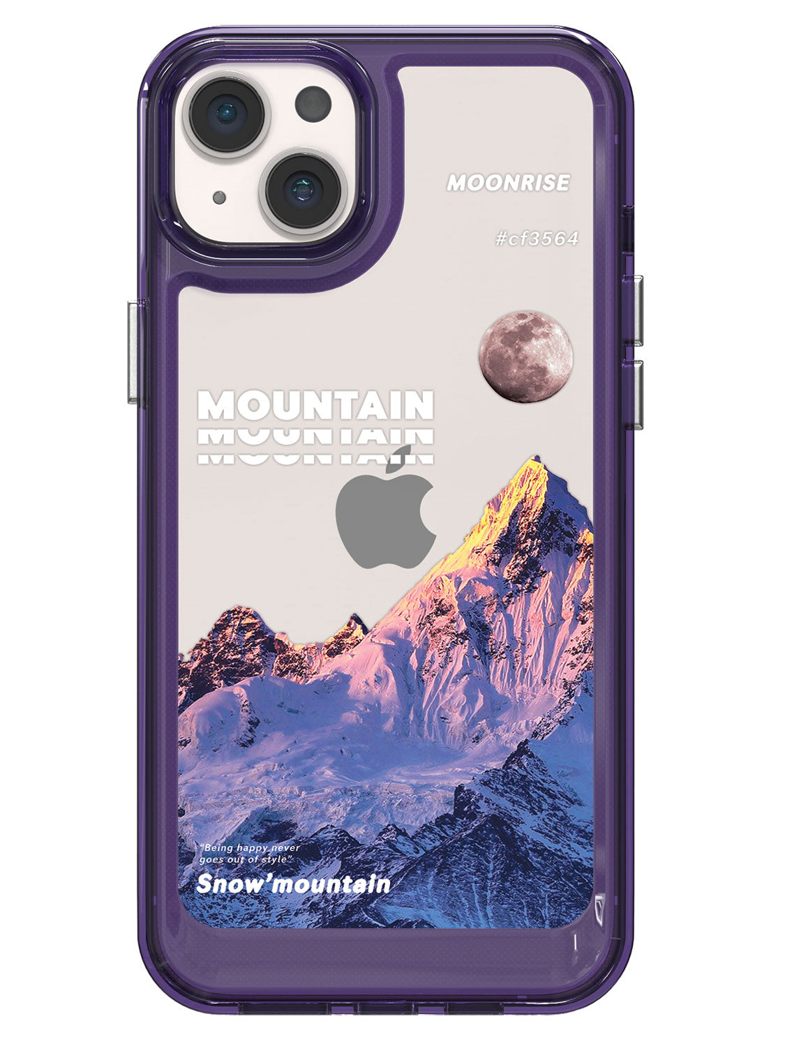 Snowy Mountains Clear Case - iPhone 14 Plus (Purple)