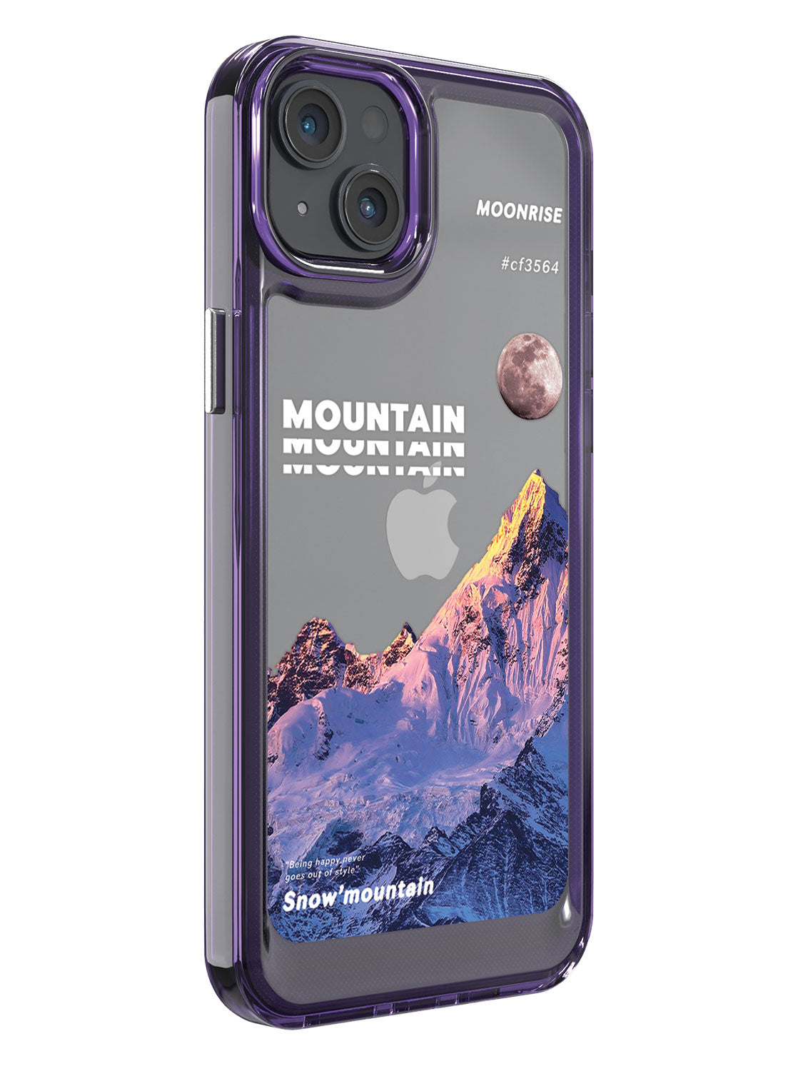 Snowy Mountains Clear Case - iPhone 14 Plus (Purple)