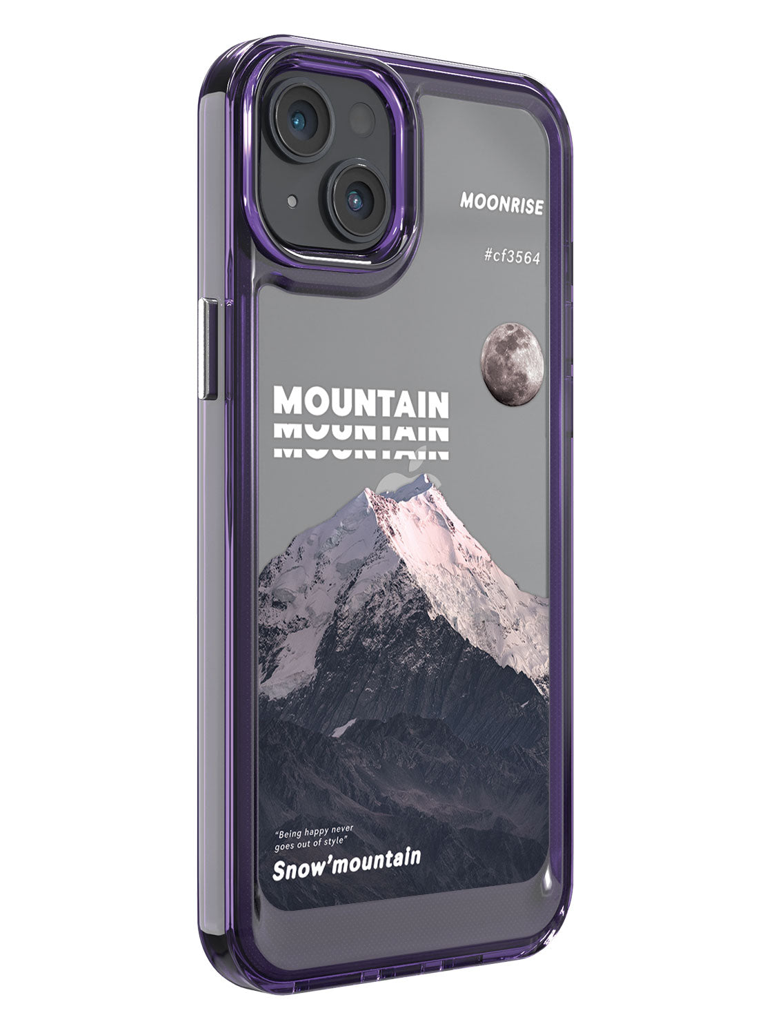Snowy Mountains Clear Case - iPhone 14 Plus (Grey)
