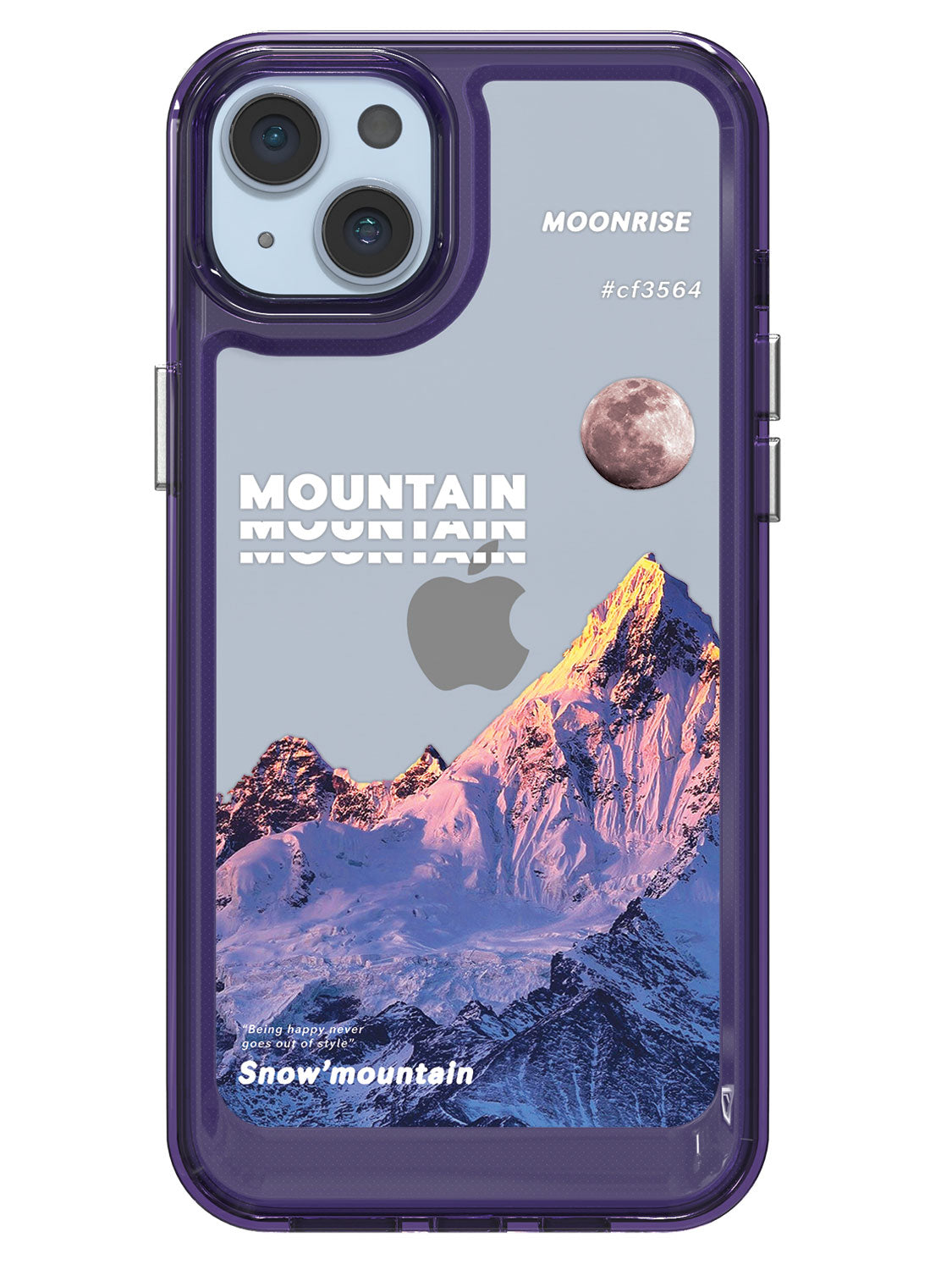 Snowy Mountains Clear Case - iPhone 14 Plus (Purple)