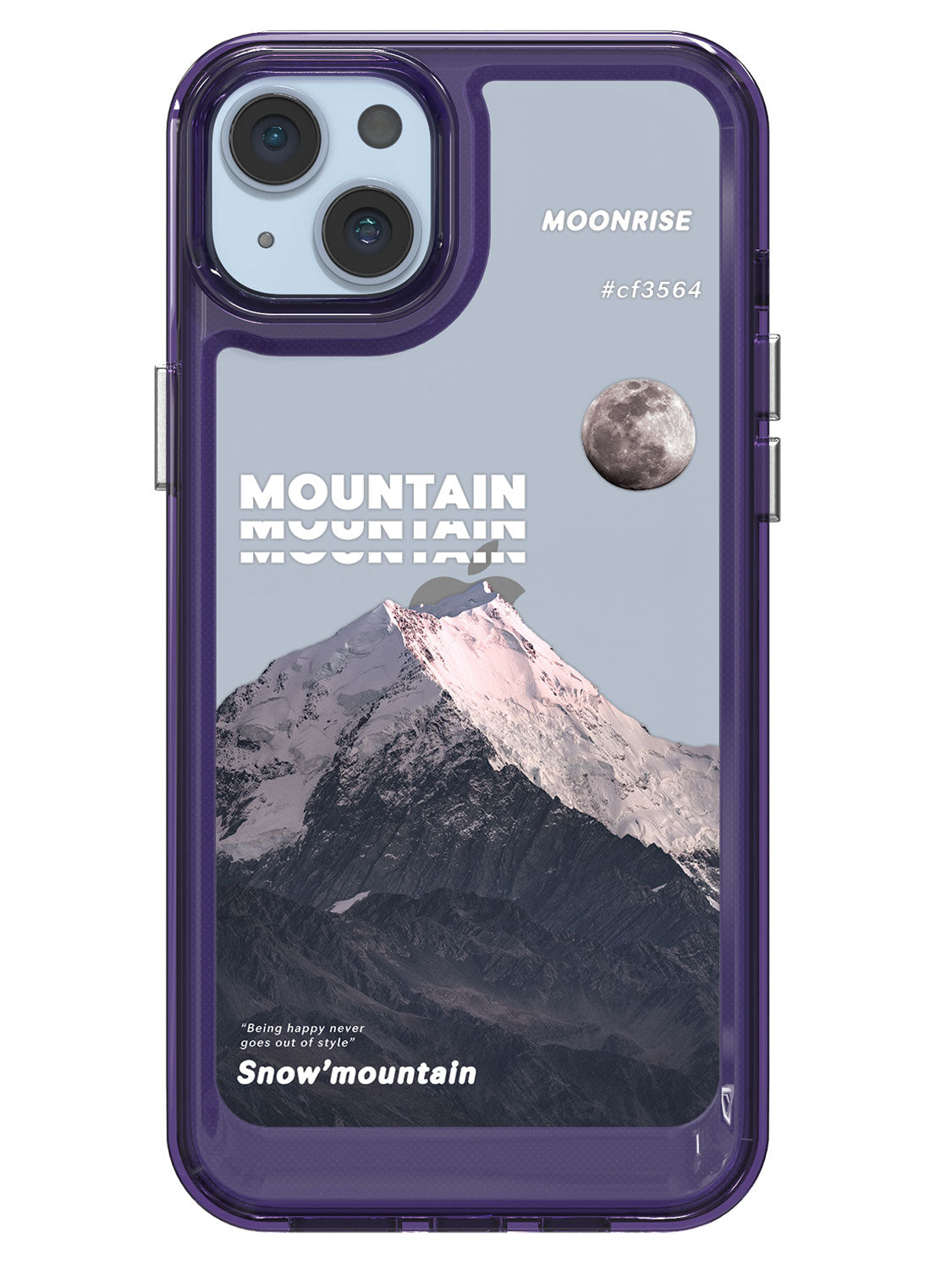 Snowy Mountains Clear Case - iPhone 14 Plus (Grey)