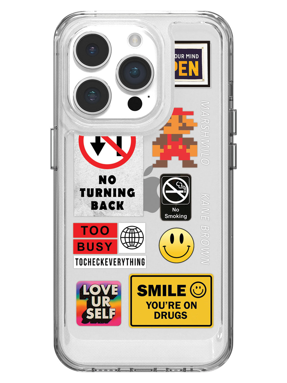 Random Stickers Clear Case - iPhone 14 Pro