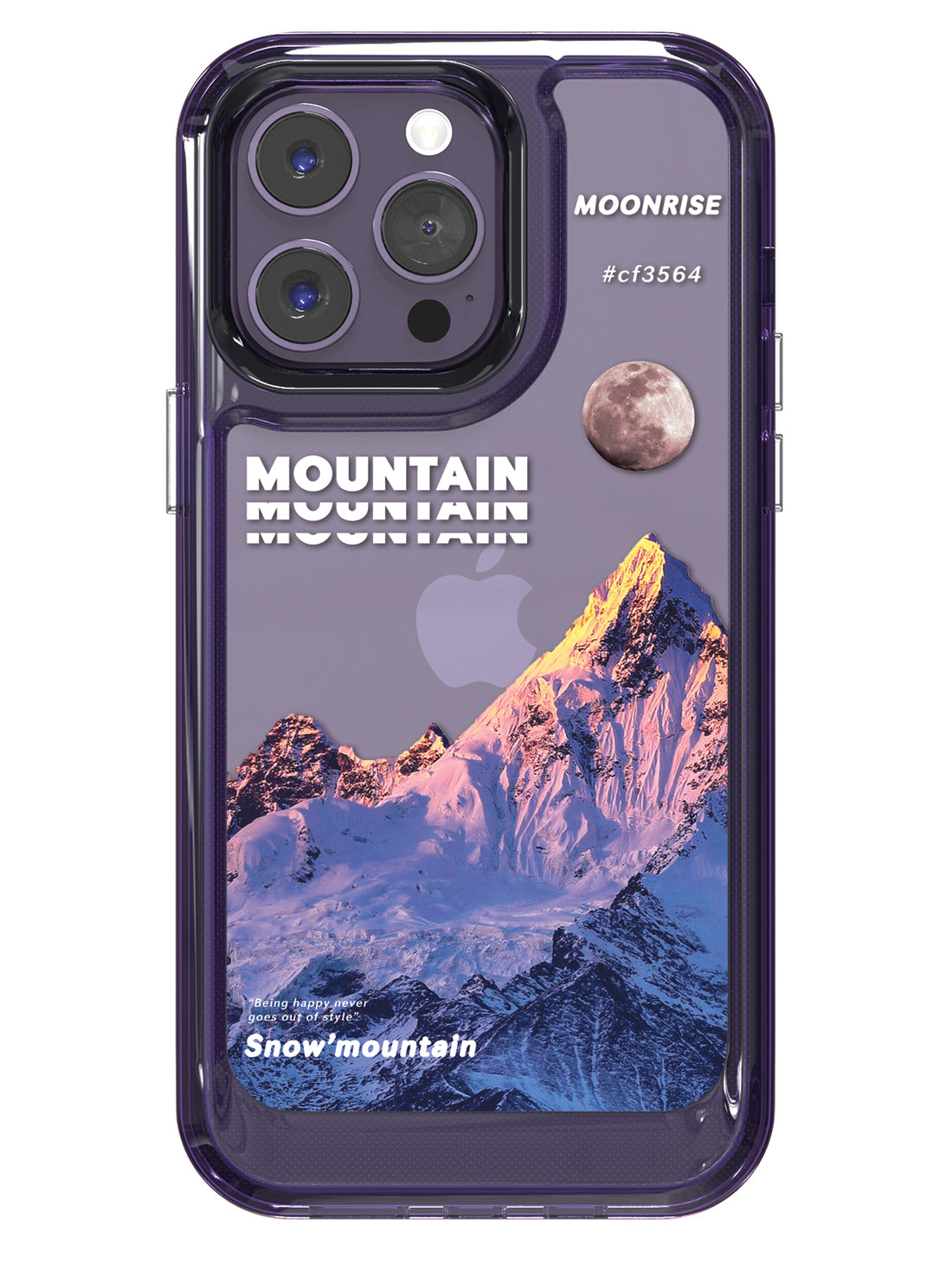 Snowy Mountains Clear Case - iPhone 14 Pro Max (Purple)