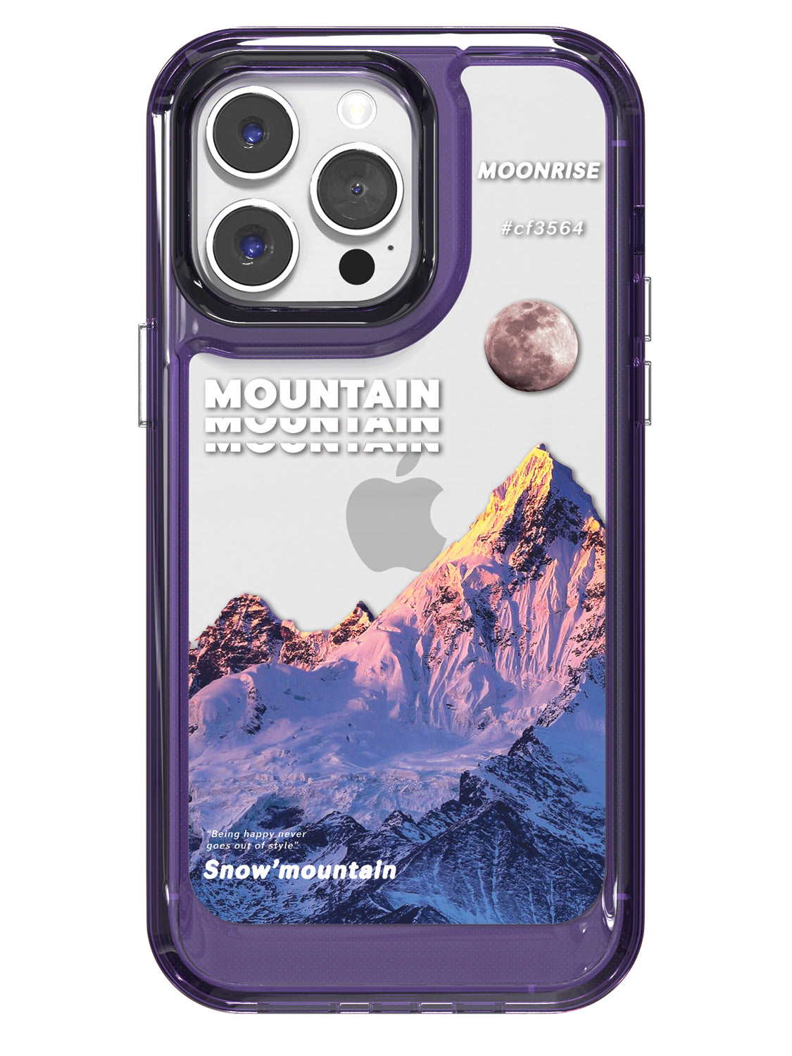 Snowy Mountains Clear Case - iPhone 14 Pro Max (Purple)