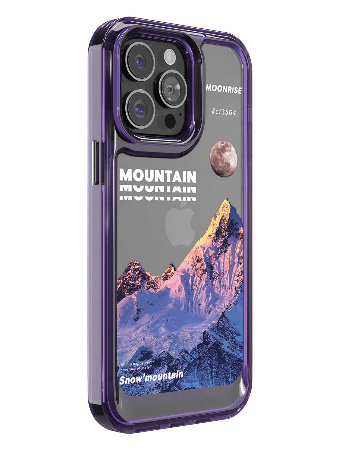 Snowy Mountains Clear Case - iPhone 14 Pro Max (Purple)