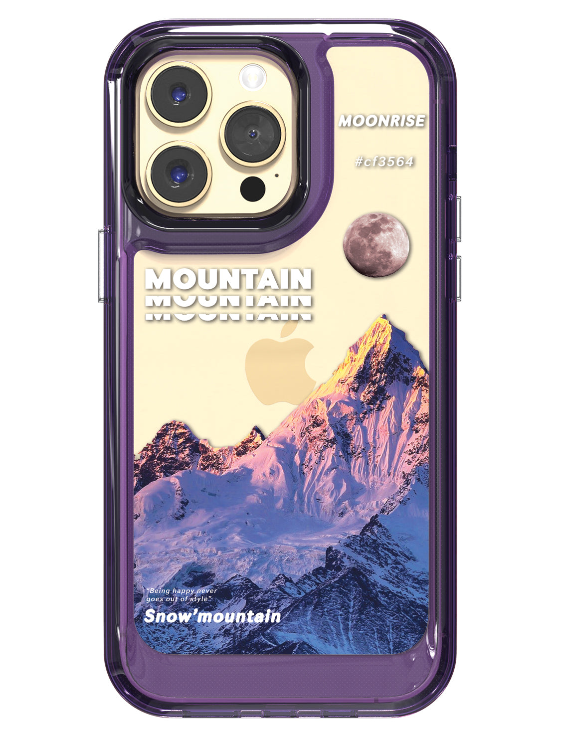 Snowy Mountains Clear Case - iPhone 14 Pro Max (Purple)