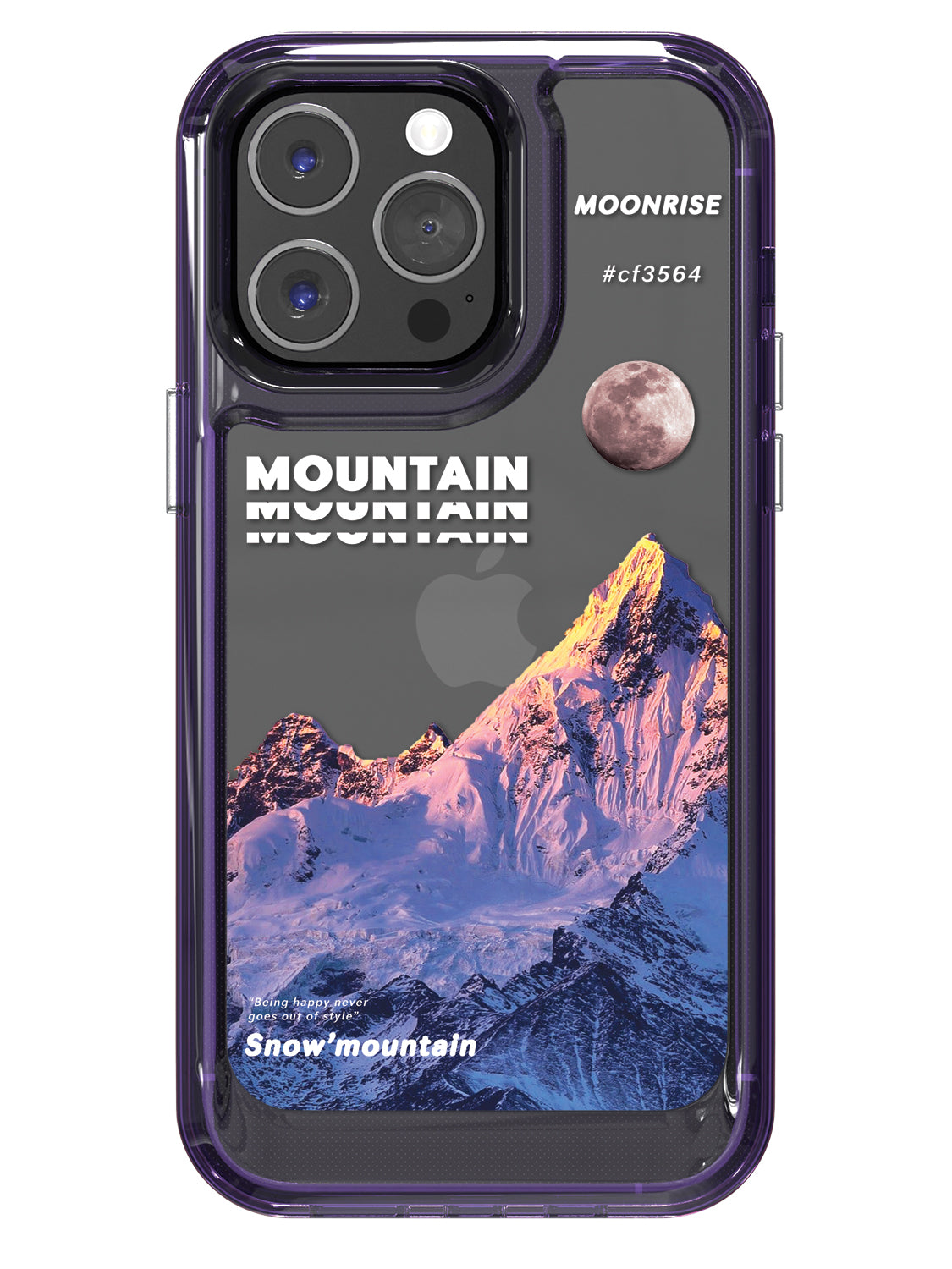 Snowy Mountains Clear Case - iPhone 14 Pro Max (Purple)