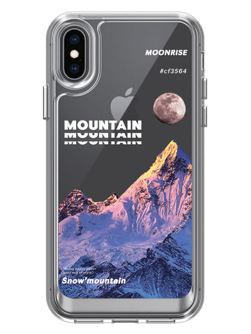 Snowy Mountains Clear Case - iPhone X (Purple)