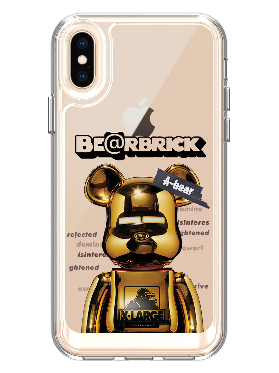 Bearbricks Clear Case - iPhone X (Gold)