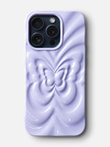 3D Butterfly Ripple Flexible Case - iPhone 15 Pro Max (Lilac)