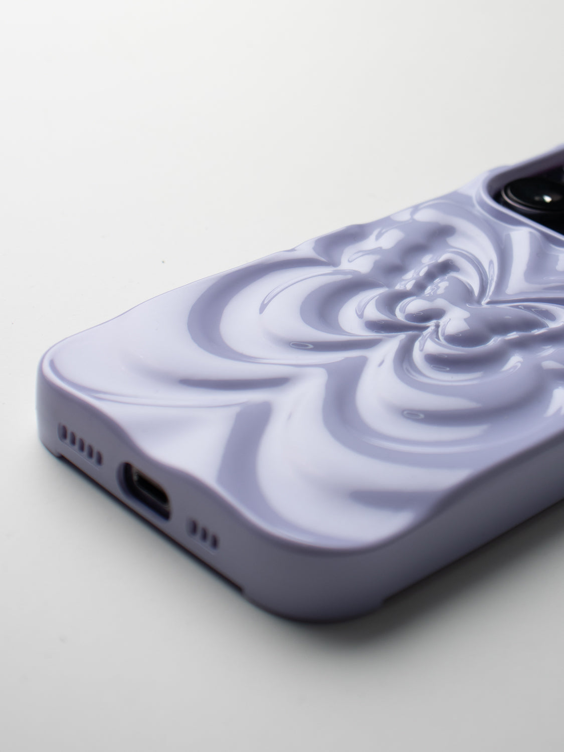 3D Butterfly Ripple Flexible Case - iPhone 14 Pro Max (Lilac)