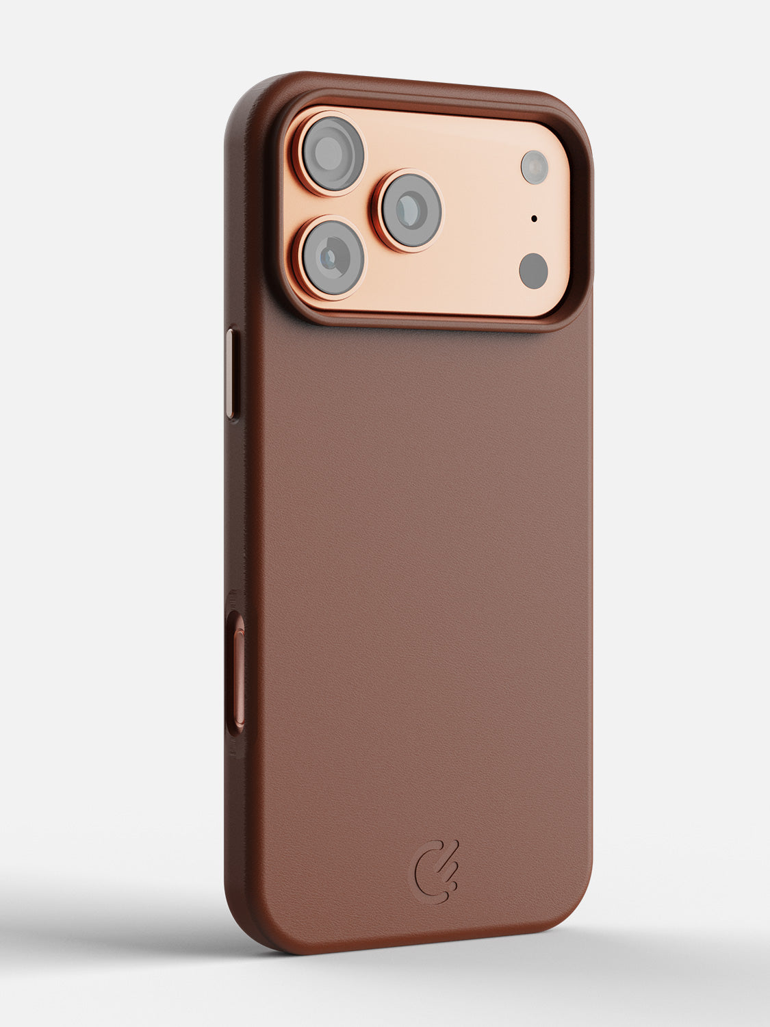 Leather Case for iPhone 17 Pro Max in Brown - angled rear view