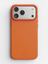 Leather Case for iPhone 18 Pro in Orange - rear view