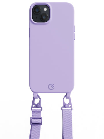 Silicon Crossbody Sling Case - iPhone 14 Plus (Lilac - Lanyard)
