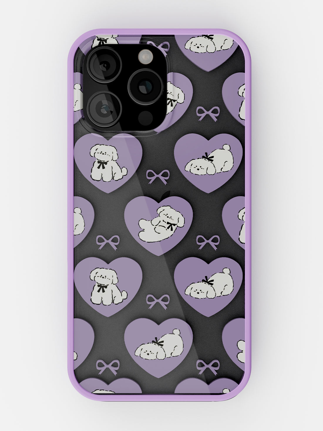 Puppy Love Printed Clear Case - iPhone 16 Pro Max (Lilac)
