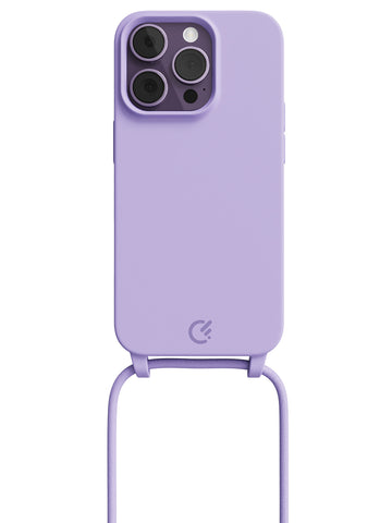 Silicon Crossbody Sling Case - iPhone 14 Pro (Lilac - Rope)