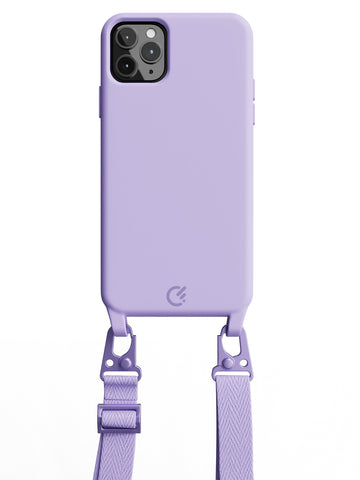 Silicon Crossbody Sling Case - iPhone 11 Pro Max (Lilac - Lanyard)