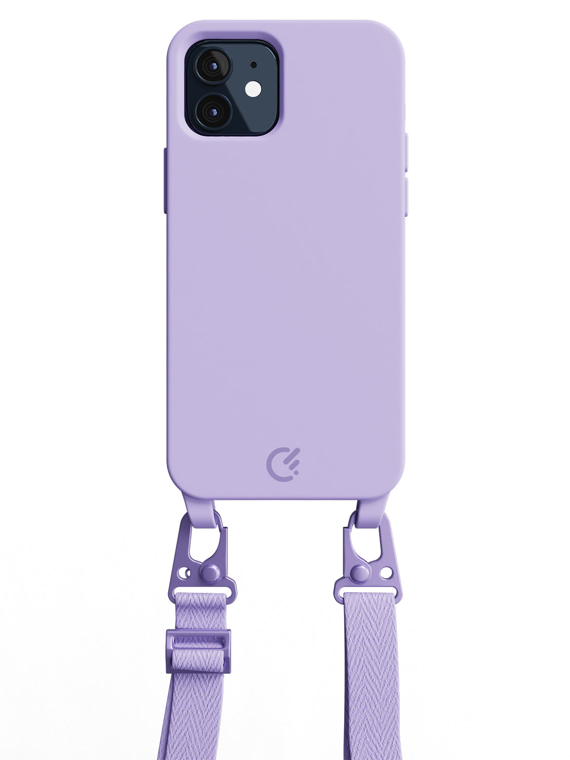 Silicon Crossbody Sling Case - iPhone 12 (Lilac - Lanyard)