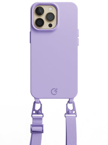 Silicon Crossbody Sling Case - iPhone 13 Pro (Lilac - Lanyard)
