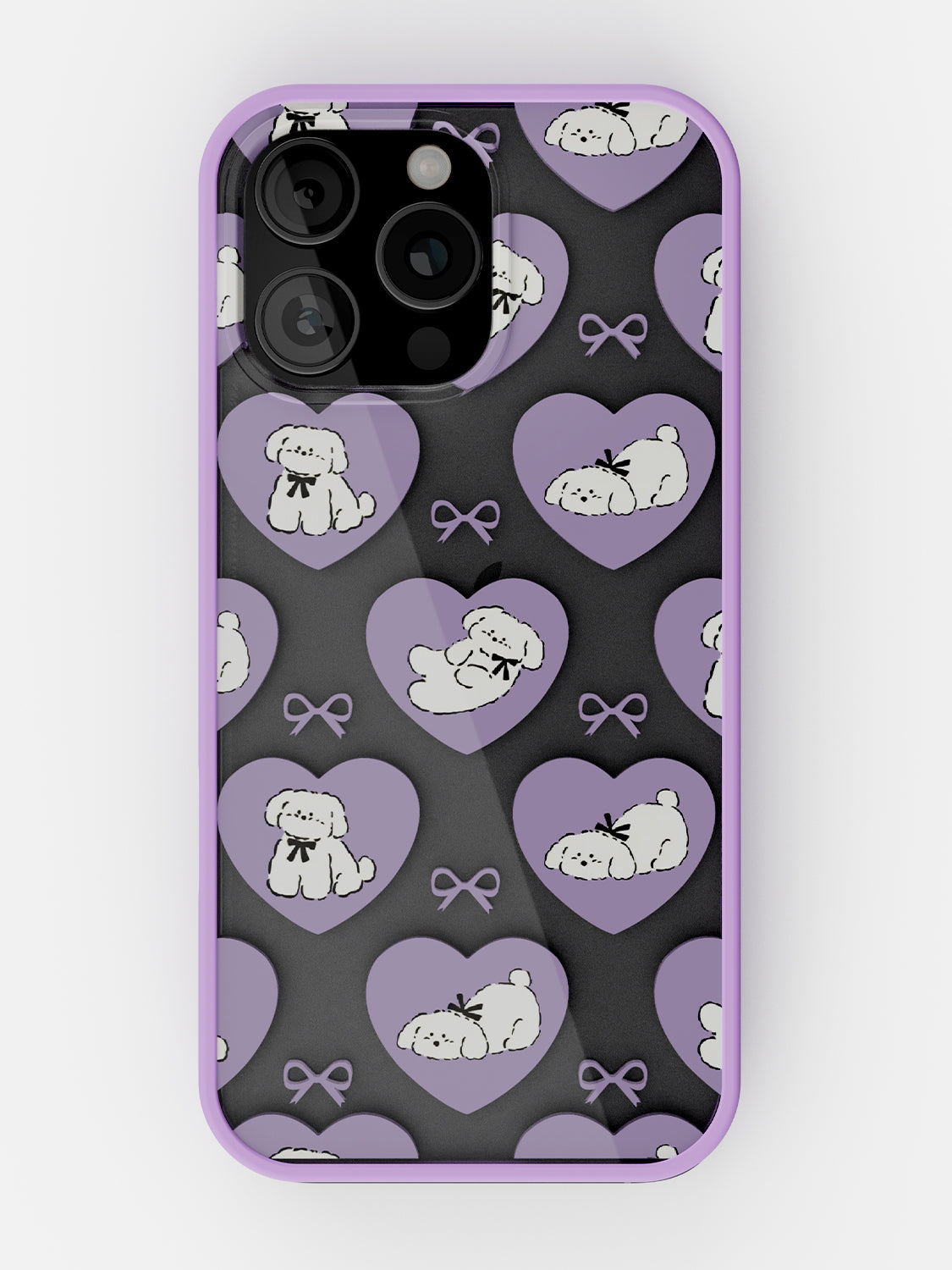 Puppy Love Printed Clear Case - iPhone 16 Pro (Lilac)