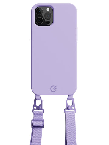 Silicon Crossbody Sling Case - iPhone 12 Pro (Lilac - Lanyard)