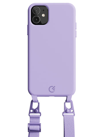 Silicon Crossbody Sling Case - iPhone 11 (Lilac - Lanyard)