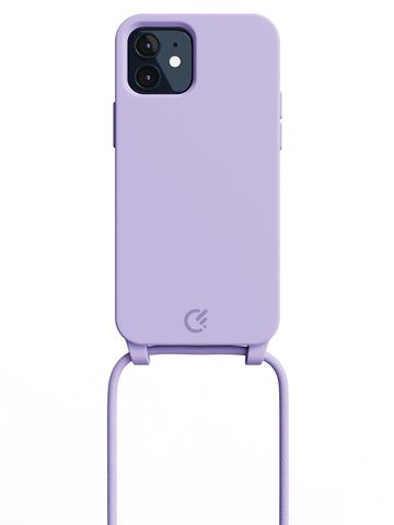 Silicon Crossbody Sling Case - iPhone 12 (Lilac - Rope)