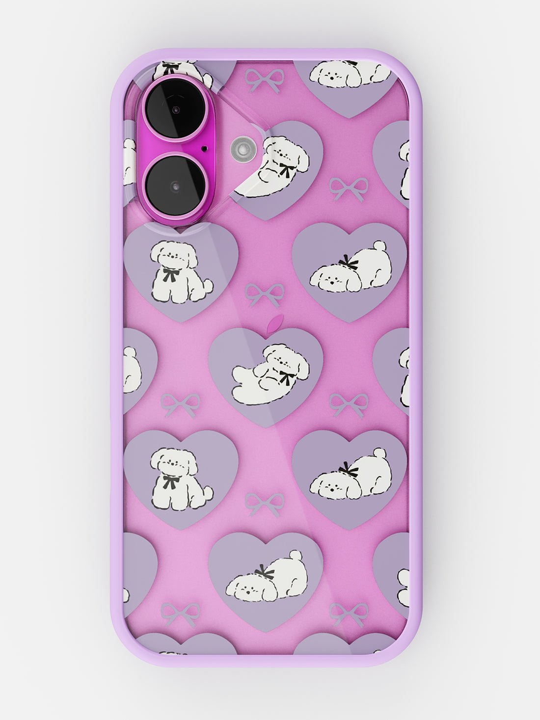 Puppy Love Printed Clear Case - iPhone 16 (Lilac)