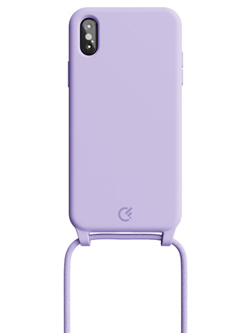 Silicon Crossbody Sling Case - iPhone X / XS (Lilac - Rope)