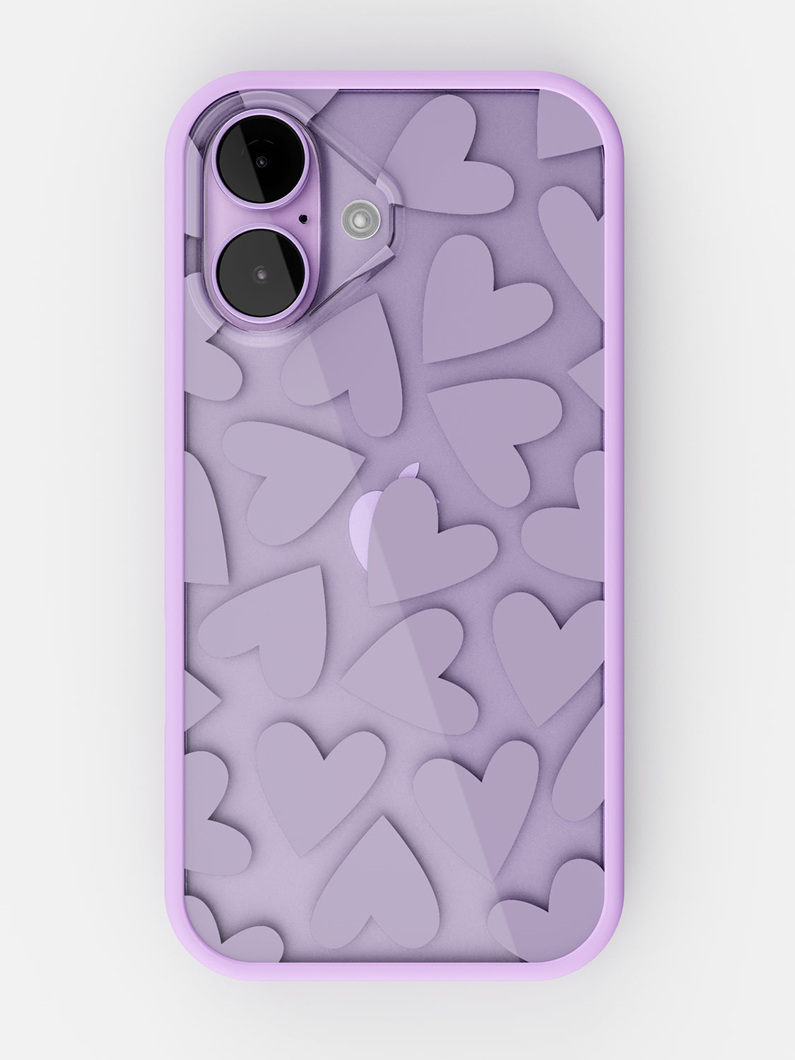 Soft Hearts Printed Clear Case - iPhone 17 (Lilac)