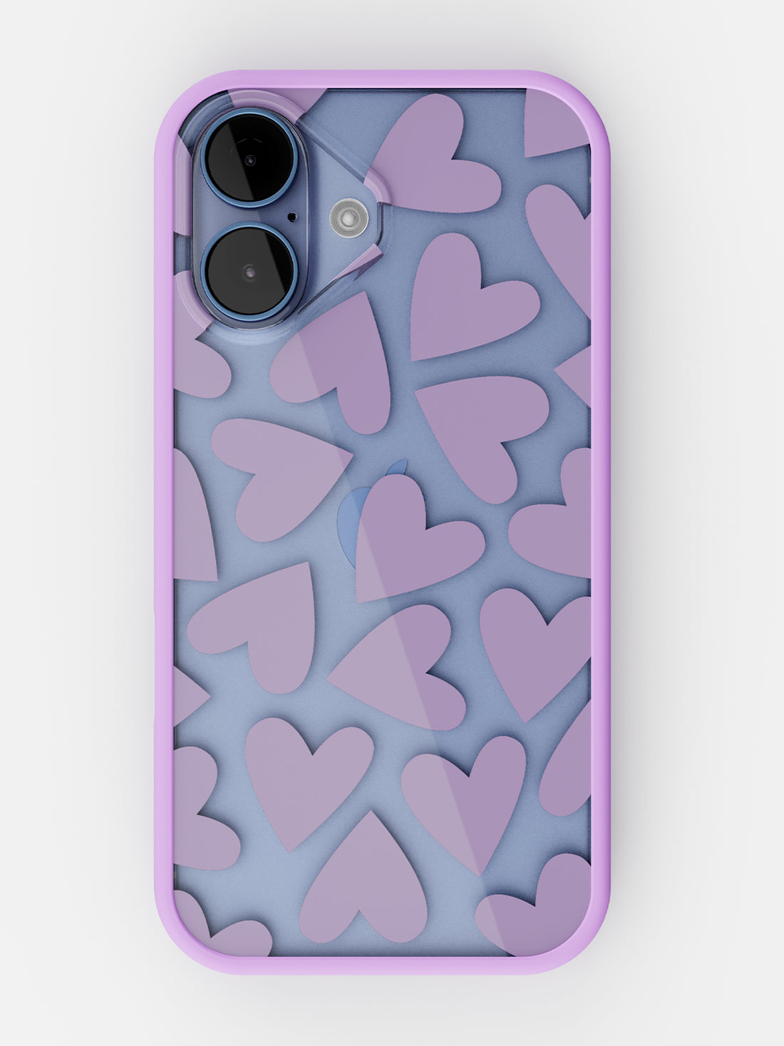 Soft Hearts Printed Clear Case - iPhone 17 (Lilac)