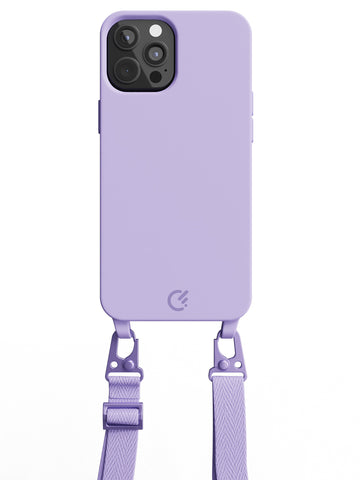 Silicon Crossbody Sling Case - iPhone 12 Pro Max (Lilac - Lanyard)