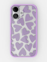 Soft Hearts Printed Clear Case - iPhone 17 (Lilac)
