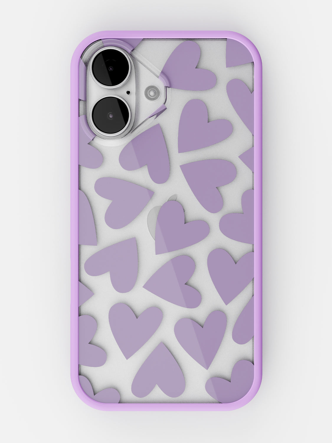 Soft Hearts Printed Clear Case - iPhone 17 (Lilac)