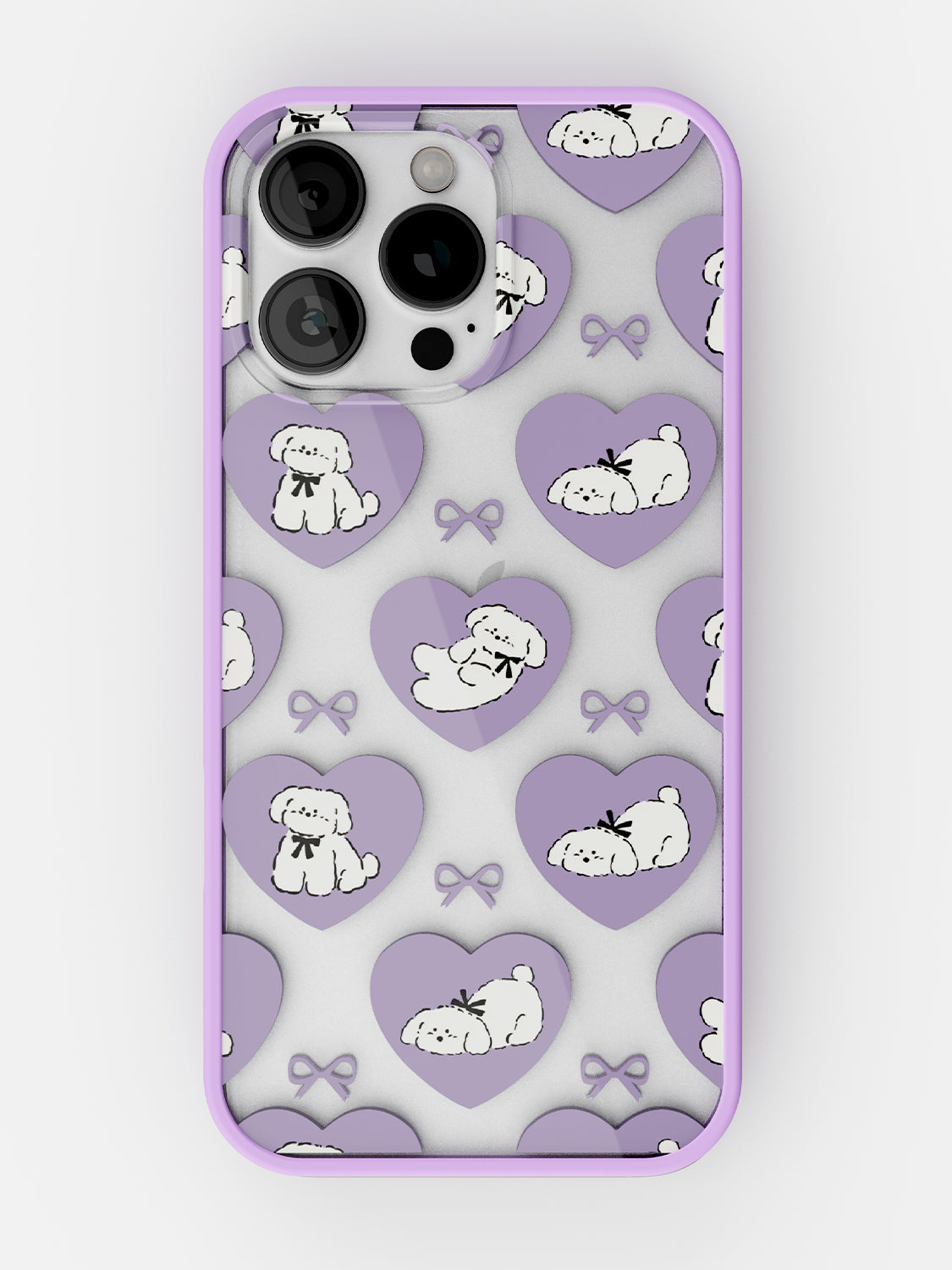 Puppy Love Printed Clear Case - iPhone 16 Pro Max (Lilac)