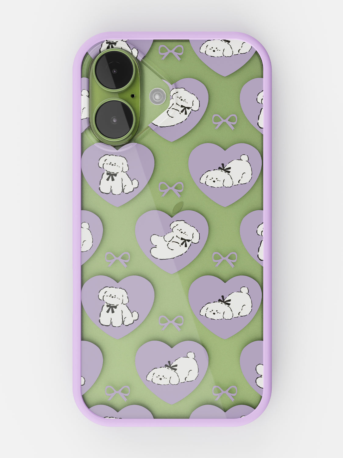Puppy Love Printed Clear Case - iPhone 17 (Lilac)