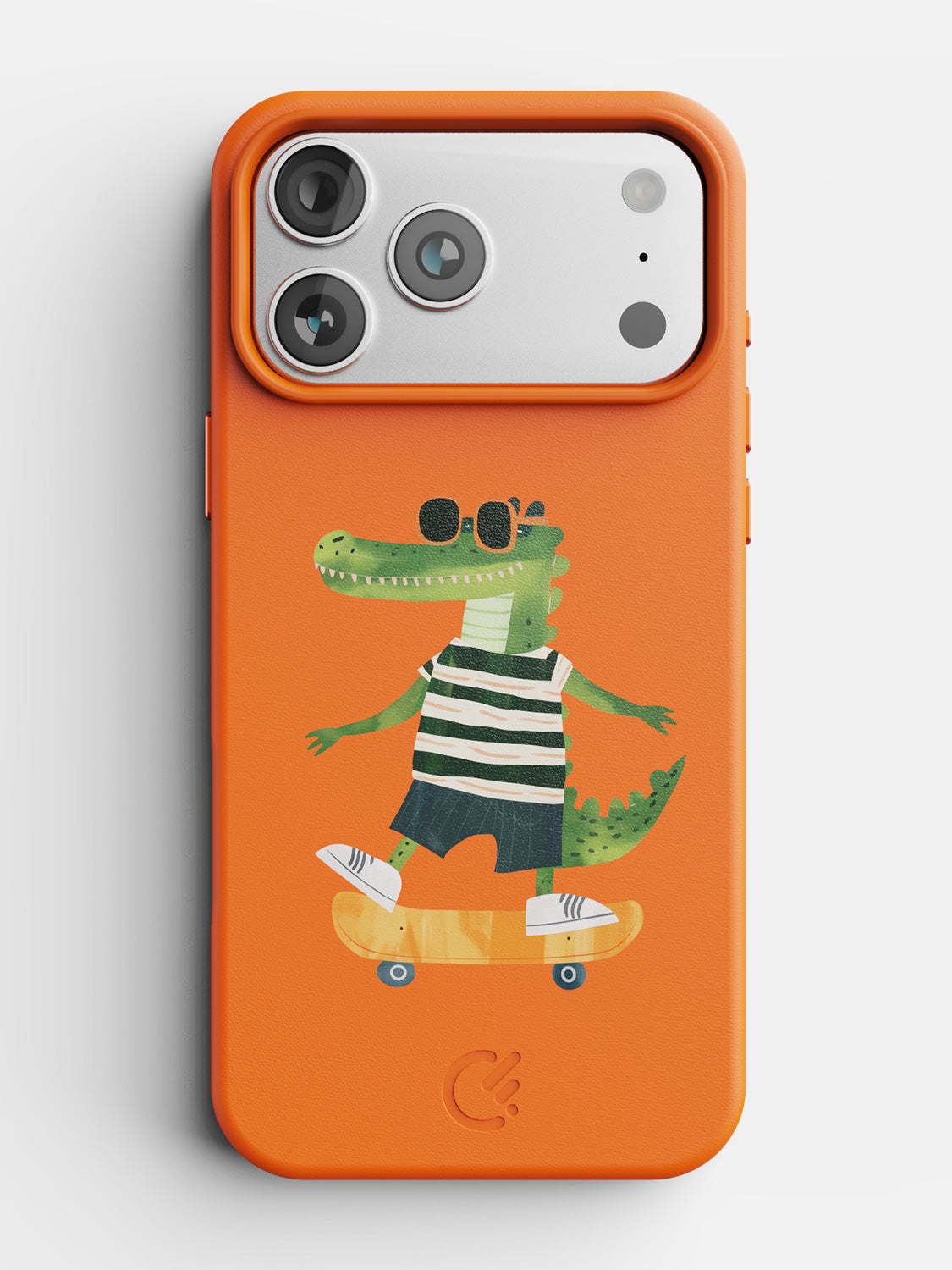 Skater Croc leather case in Orange