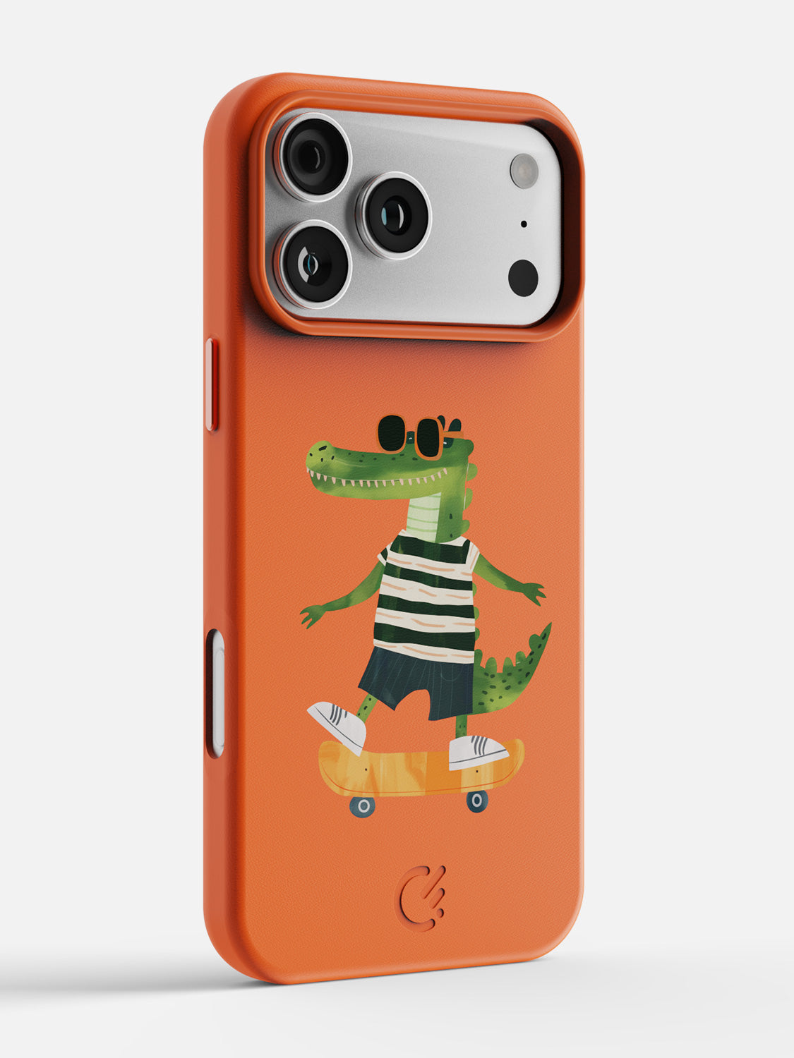Skater Croc leather case in Orange