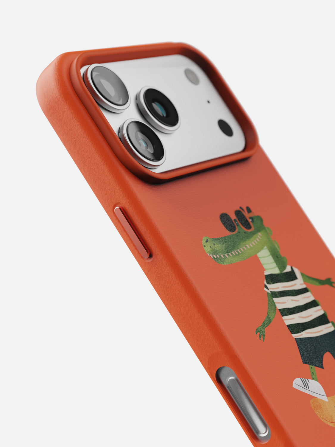 Skater Croc leather case in Orange