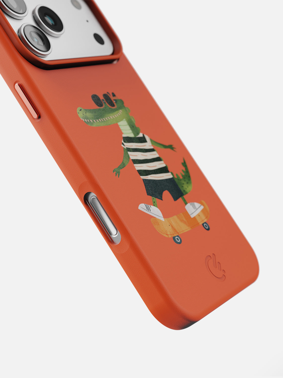 Skater Croc leather case in Orange