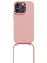 Silicon Crossbody Sling Case - iPhone 14 Pro (Peachy Pink - Rope)