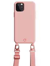 Silicon Crossbody Sling Case - iPhone 11 Pro (Peachy Pink - Lanyard)