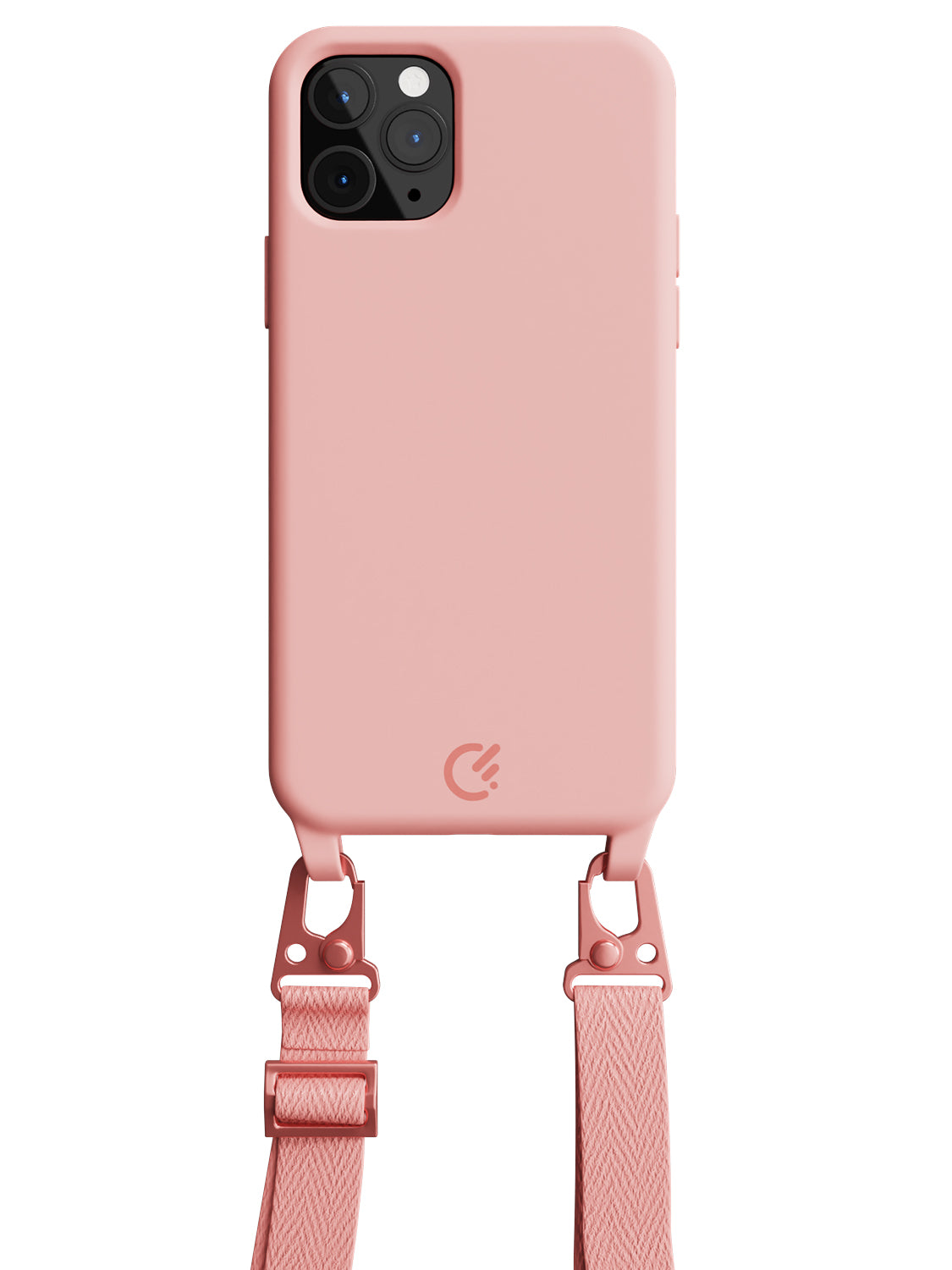 Silicon Crossbody Sling Case - iPhone 11 Pro (Peachy Pink - Lanyard)